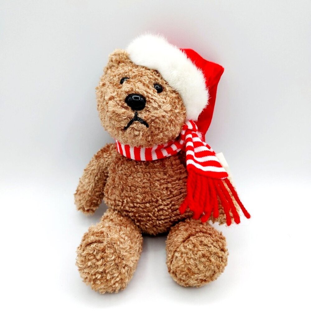 Sears Exclusive Kringle Plush Stuffed Brown Bear Santa Hat Scarf Vintage